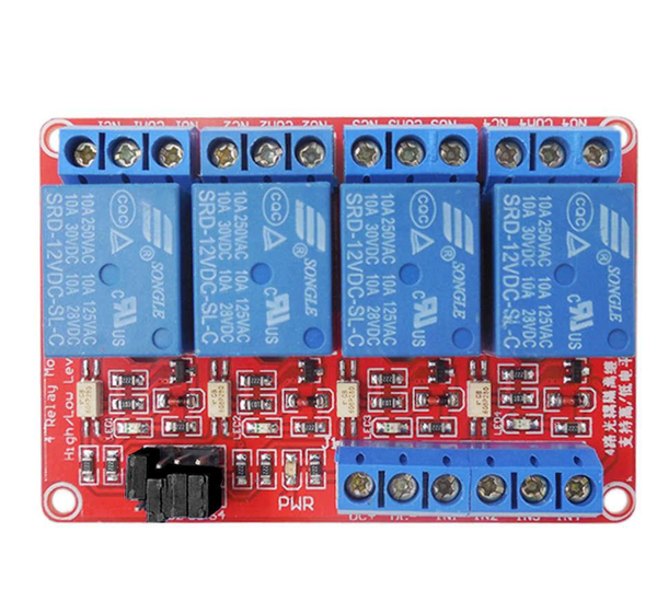 Module 4 relay với opto cách ly 12V kích H/L | Thế Giới Module