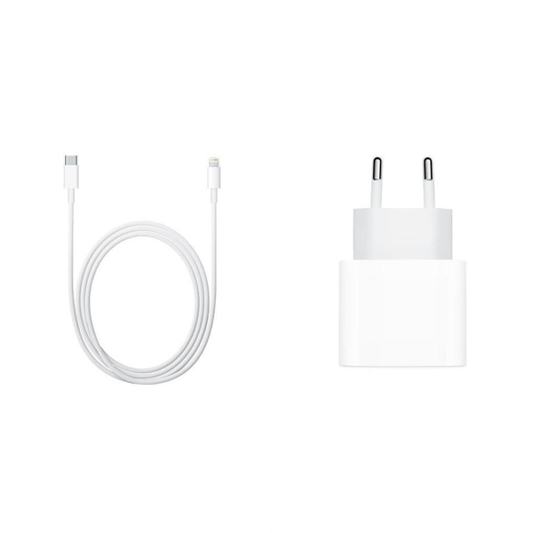 Set Charger for Iphone - Accessory Fast Charger PD 20W - with Lightning to Type-C Cable - White
