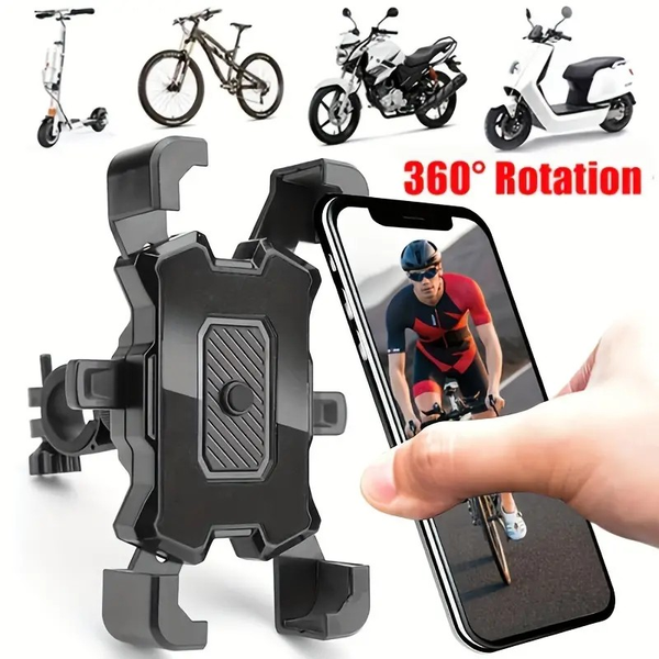Bicycle Phone Holder, Motorcycle/bicycle Phone Holder, Supports All Phone Models From 12.19-17.27 Cm, 360° Rotating Phone Holder