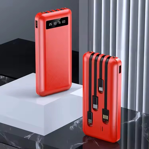Ultra Capacity Power Bank 10000mAh Cargador Portatil With Cables Portable Charger For iphone Samsung Pixel Powerbank 10000mah
