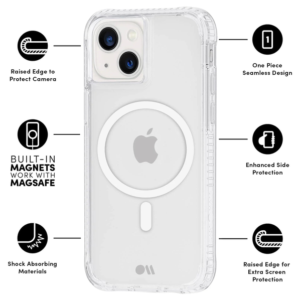 Luxury Magnetic Wireless Charge For Magsafe Case for iPhone  Back Cover Transparent Case