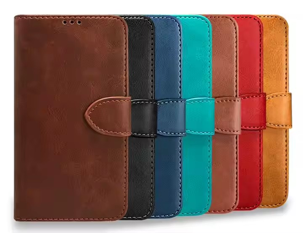 Calf PU Leather Cover Universal Mobile Flip Stand Phone Case Clamshell Wallet Cover for all Phones
