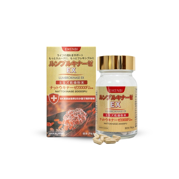 Viên Uống Lumbrokinase EX Eikenbi Tan Cục Máu Đông & Chống Đột Quỵ [60 viên]