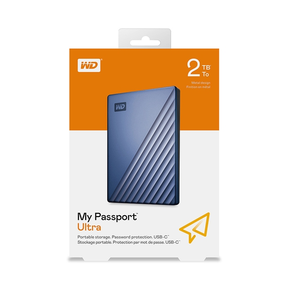 Ổ cứng di động WD My Passport 2.5'' 2TB USB 3.2 - WDBYVG0020BBL-WESN, màu xanh