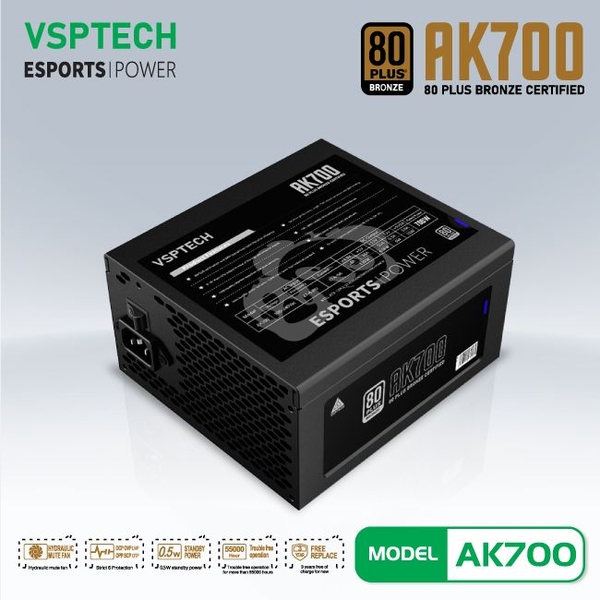 Nguồn VSPTECH AK700 80PLUS BRONZE 700W