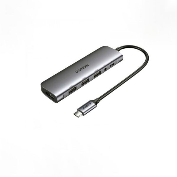 Bộ chuyển đổi Type C sang HDMI, 3xUSB 3.0, 1xAUX3.5mm, 1xPD Ugreen 80132