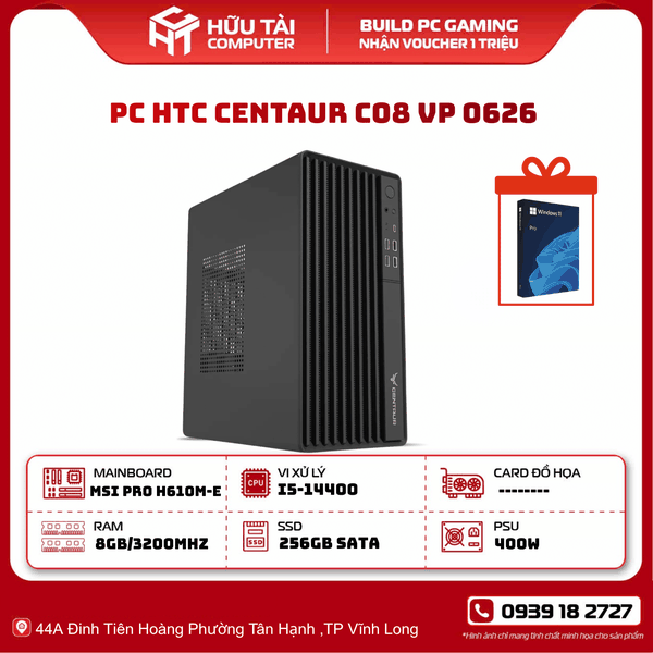 PC HTC CENTAUR C08 VP 0626 ( H610, I5 14400, 8GB, SSD 256GB, 400W)