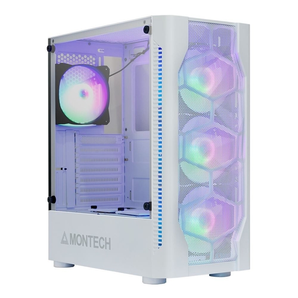 Case Montech X1 White (Tặng 4 Fan RGB)