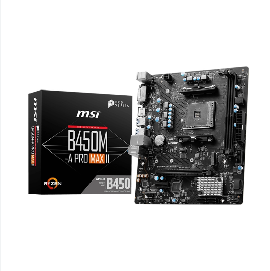 Mainboard MSI B450M-A PRO MAX II (AMD B450, AM4, 2 x DDR4 64GB, mATX)