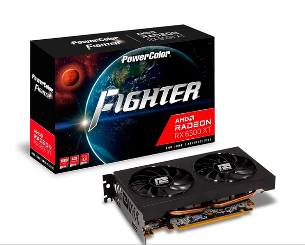 VGA PowerColor Radeon Fighter RX 6500 XT 4GB GDDR6 AXRX-6500XT-4GBD6-DH/OC