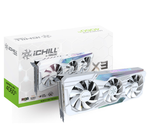 Card màn hình INNO3D GeForce RTX 4060 Ti iChill X3 8GB GDDR6 (WHITE)