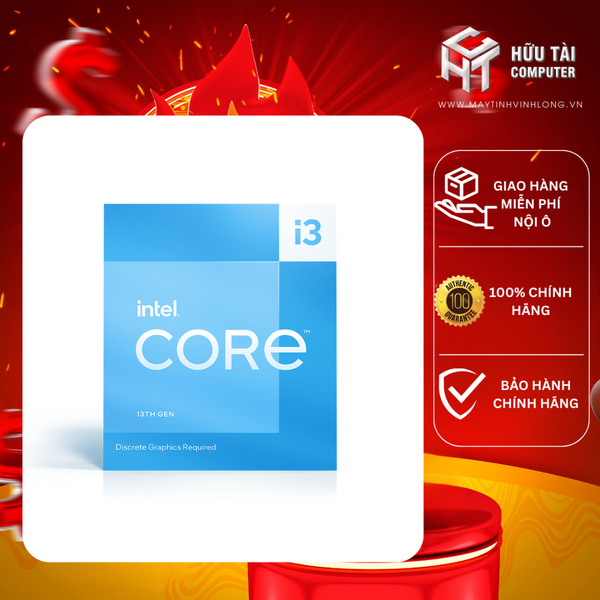 Bộ vi xử lý Intel Core i3 13100F / 3.4GHz Turbo 4.5GHz / 4 Nhân 8 Luồng / 12MB / LGA 1700