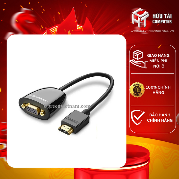 Ugreen 40253 Màu Đen Bộ chuyển HDMI sang VGA MM105 20040253