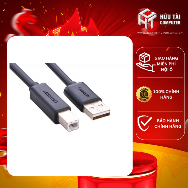 Cáp máy in USB 10m Ugreen 10374 có IC khuếch đại chính hãng