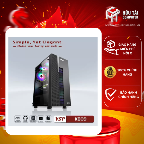 Case VSP – Esport gaming KB09 – Black / No Fan
