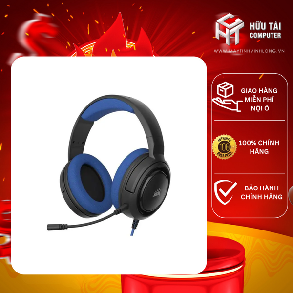Tai nghe Corsair HS35 Stereo Blue