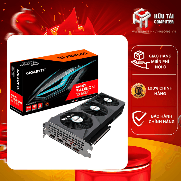 Card màn hình AMD Gigabyte RADEON RX 6600 EAGLE 8G (GV-R66EAGLE-8GD)