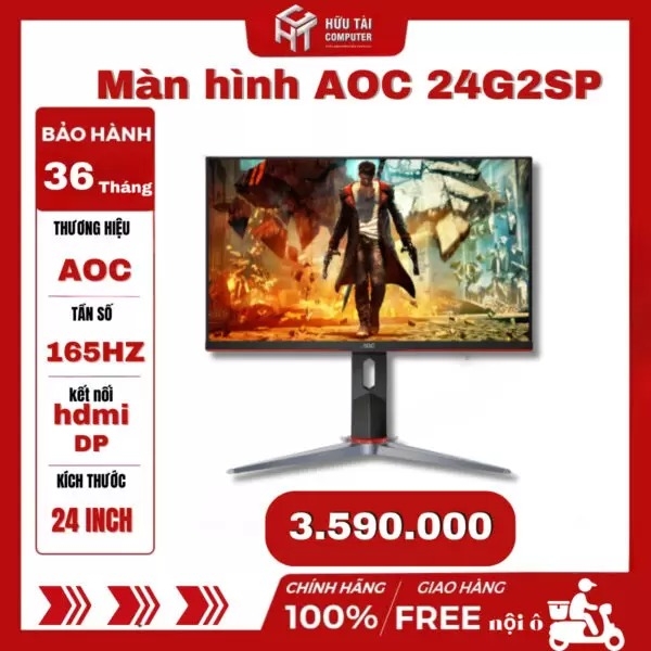 Màn hình Gaming AOC 24G2SP 24 inch IPS 165Hz Gsync compatible chuyên gaming