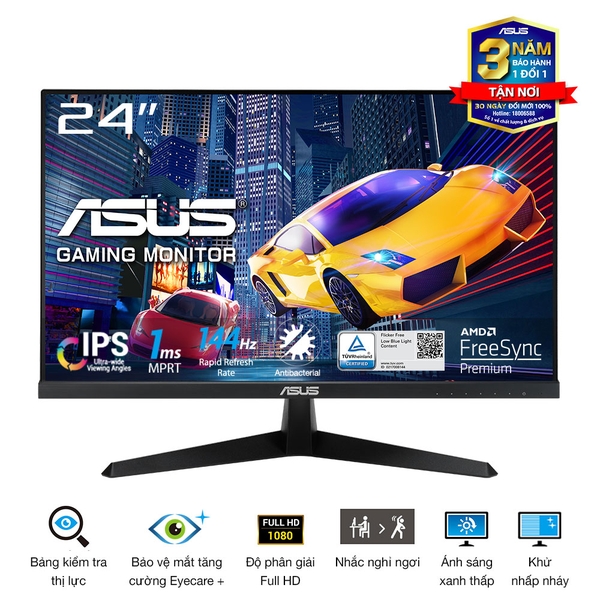 Màn hình gaming Asus VY249HGE (23.8Inch/ Full HD/ 1ms/ 144Hz/ 250cd/m2/ IPS)sus VP249QGR (23.8Inch/ Full HD/ 1ms/ 144Hz/ IPS/ Tích hợp Loa)