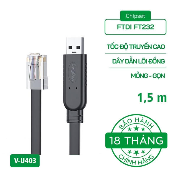 Cáp Điều Khiển USB sang RJ45 VegGieg V-U403