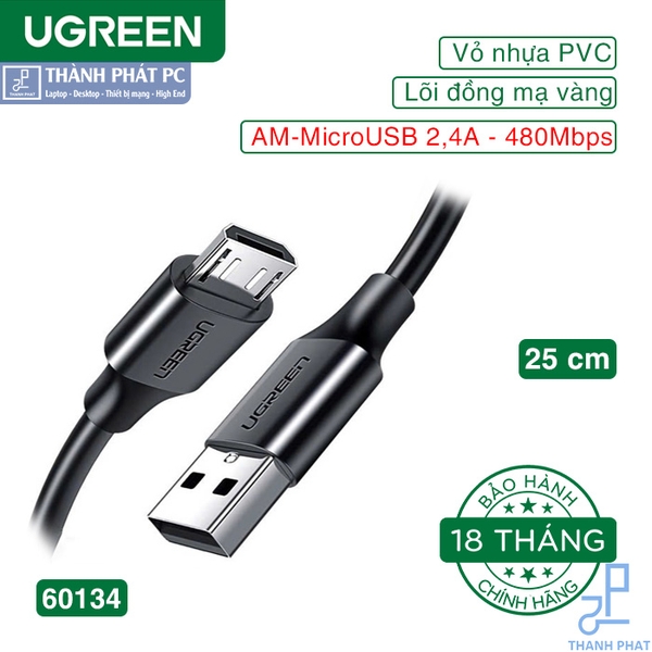 Cáp sạc micro USB dài 25cm Ugreen 60134