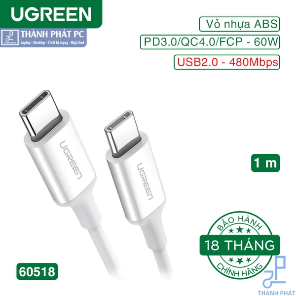 Cáp USB Type-C 2.0 dài 1m Ugreen 60518