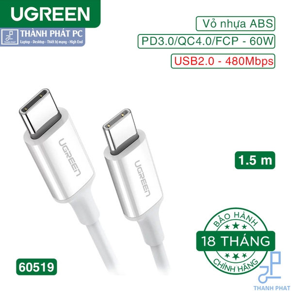 Cáp USB Type-C 2.0 dài 1.5m Ugreen 60519