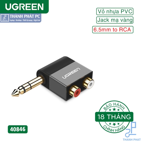 Đầu chuyển đổi 6.5mm to RCA (hoa sen) Ugreen 40846