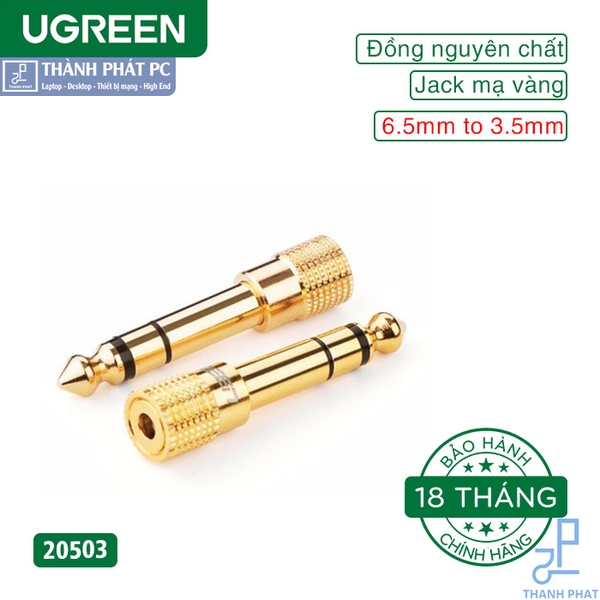 Đầu chuyển đổi âm thanh 6.5mm sang 3.5mm Ugreen 20503