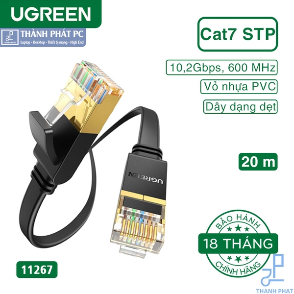 Cáp mạng đúc sẵn Cat7 FTP dài 20m dẹt Ugreen 11267