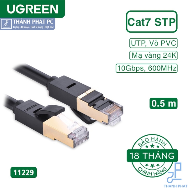 Cáp mạng đúc sẵn Cat7 dài 0,5m tròn Ugreen 11229