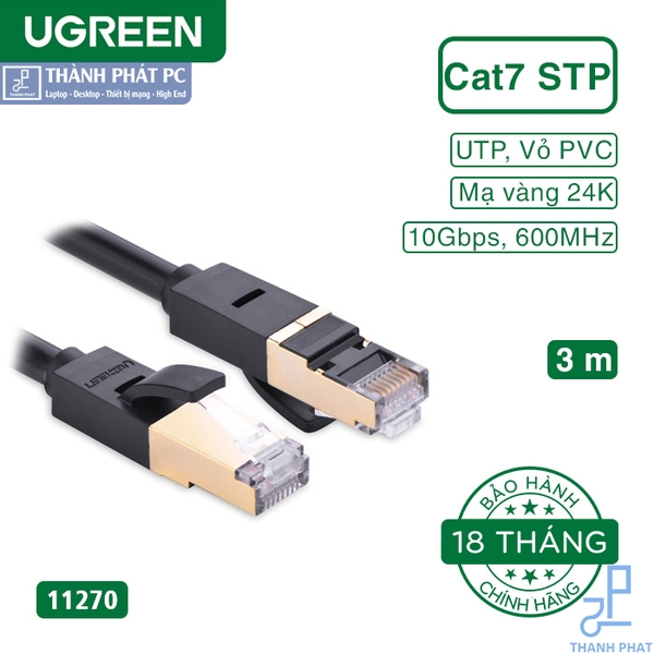 Cáp mạng đúc sẵn Cat7 dài 3m tròn Ugreen 11270