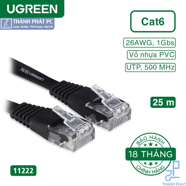 Cáp mạng đúc sẵn Cat6 dài 25m Ugreen 11222