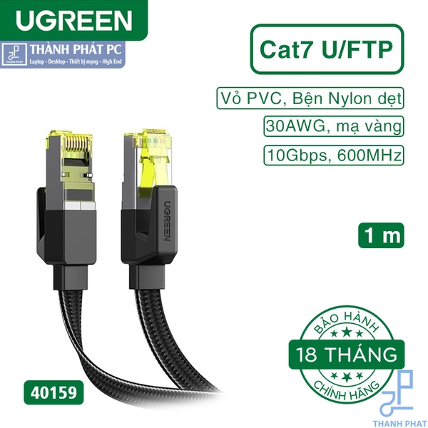 Cáp mạng Cat7 U/FTP đúc sẵn dẹt dài 1m Ugreen 40159