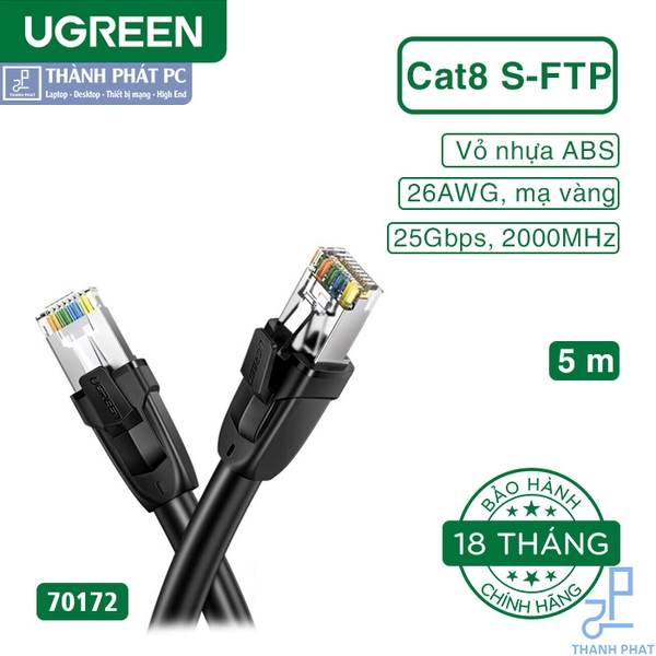 Cáp mạng Cat8 S/FTP đúc sẵn dài 5m Ugreen 70172