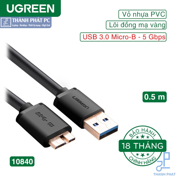 Cáp USB 3.0 Micro-B cho ổ di động dài 0,5m Ugreen 10840