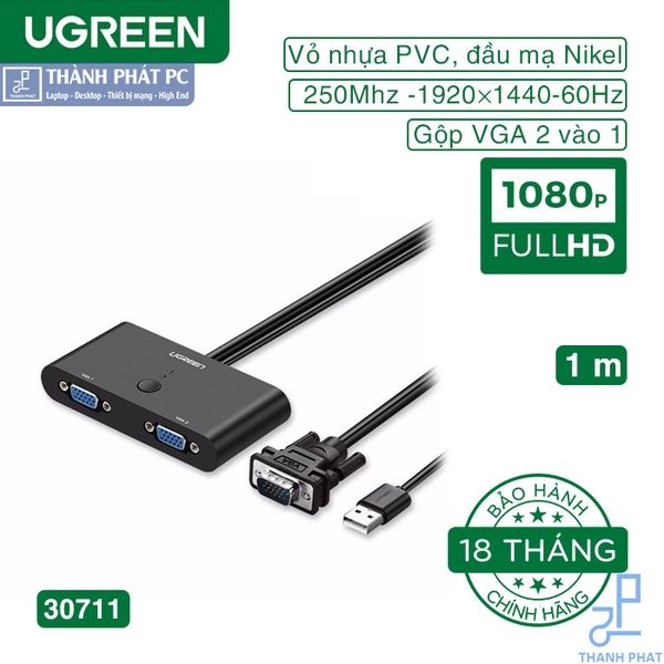 Bộ chuyển mạch VGA 2 vào 1 ra Ugreen 30711
