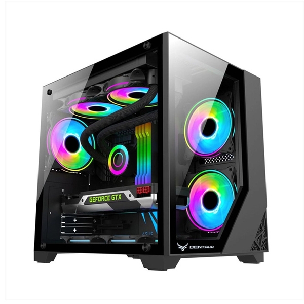 VỎ CASE  MÁY TÍNH CENTAUR TITAN CT- V001 BLACK (ĐEN| M-ATX| NO FAN)