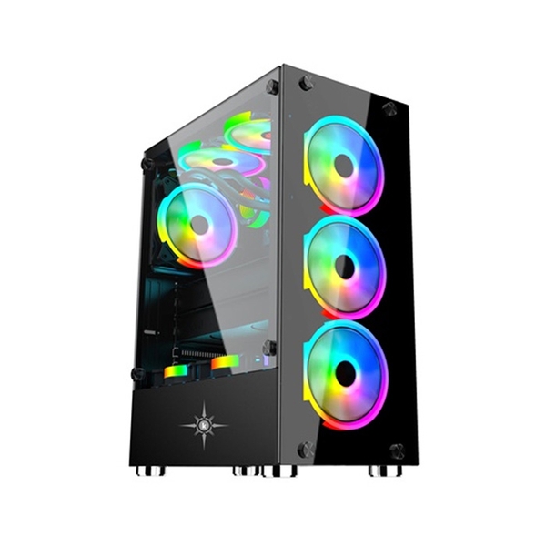 VỎ CASE  MÁY TÍNH KENOO ESPORT K300 - 3F (ATX|MÀU ĐEN|KÈM 3 FAN RGB)