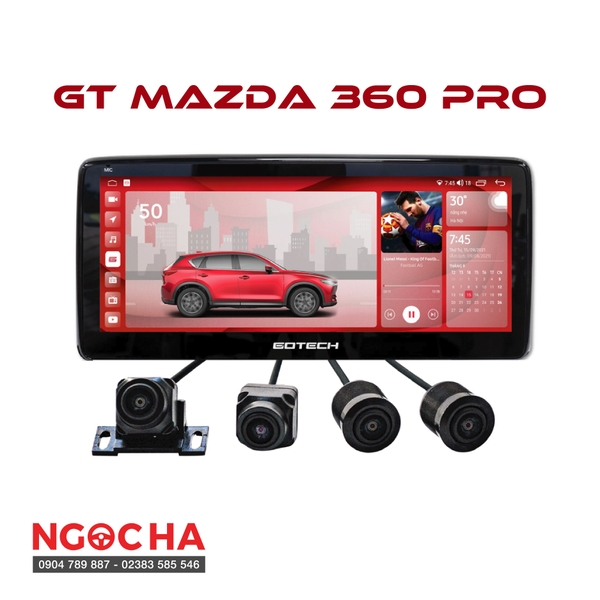 Màn hình Android ô tô liền Camera 360 Gotech GT MAZDA 360 PRO