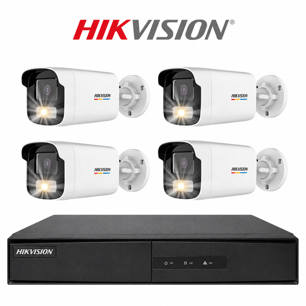 Bộ camera IP PoE HIKVISION 4 kênh 2MP có màu ban đêm, mic thu âm