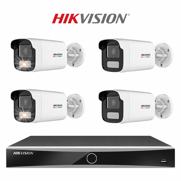 Bộ camera IP PoE HIKVISION 4 kênh 4MP có màu ban đêm, mic thu âm