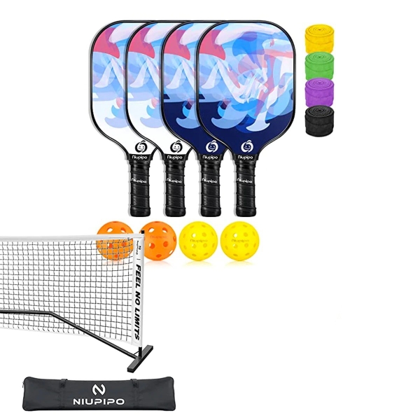 Combo Bộ Mái Chèo Picklebal MX 24: 04 vợt MX24 + Lưới Pickleball, 4 quả Bóng Pickleball
