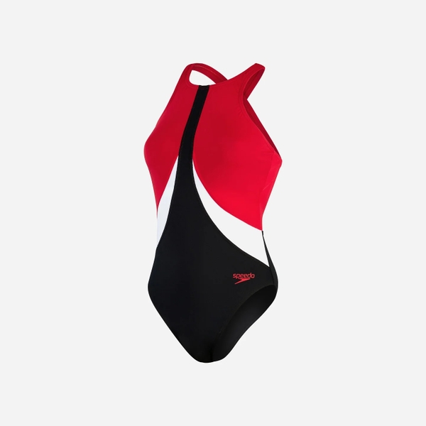 Đồ Bơi Một Mảnh Nữ Speedo Colourblock Highneck Crossback - Đỏ