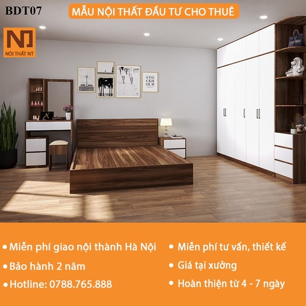 Bộ DTCT07 Trọn Bộ Nội Thất Căn Hộ Đầu Tư Cho Thuê Giá Rẻ