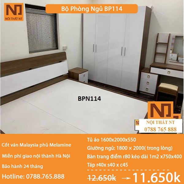 Nội thất phòng ngủ thiết kế BPN114