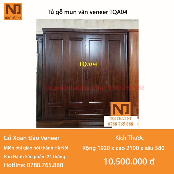 Tủ Gỗ Mun Vân Veneer TQA04