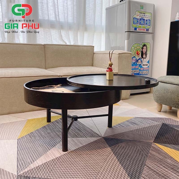 Bàn trà gỗ tròn xoay Turning Table - BT1