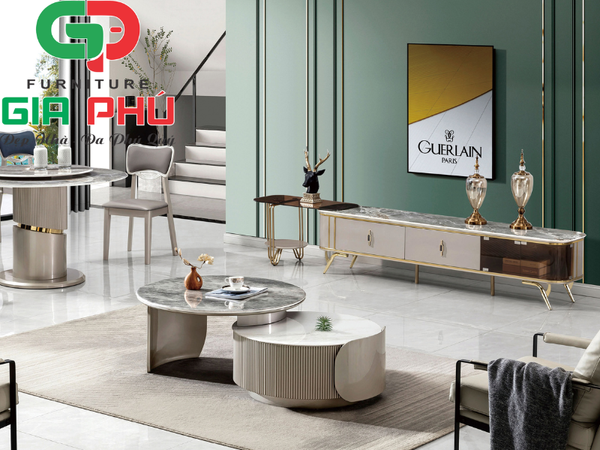 Bàn Trà tròn đôi - Bàn Sofa Hiện Đại Nhập Khẩu Cao Cấp F-E- Bàn Trà Sofa Tam Kỳ