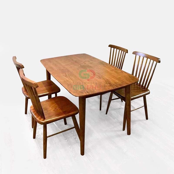 Bộ Bàn Ăn Gỗ Lunar 4 Ghế Song Tiện Pinnstol - BBG 32